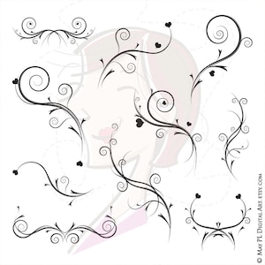 Florale Swag Design Elements - Vine and Branches Clipart Dekor toll für Hochzeit, Scrapbook, Handwerk, Business - KOSTENLOSE kommerzielle Nutzung 10466