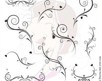 Floral Swag Design Elements - Vine and Branches Clipart Decor idéal pour mariage, Scrapbook, Artisanat, Affaires - Utilisation commerciale GRATUITE 10466