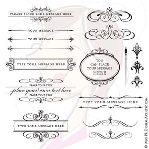 Beautiful Wedding Clipart - Calligraphy VECTOR Frame Set for making Invitations, Save The Date, RSVP and more - FREE Commercial Use 10136