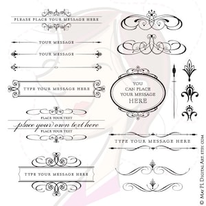 Beautiful Wedding Clipart - Calligraphy VECTOR Frame Set for making Invitations, Save The Date, RSVP and more - FREE Commercial Use 10136