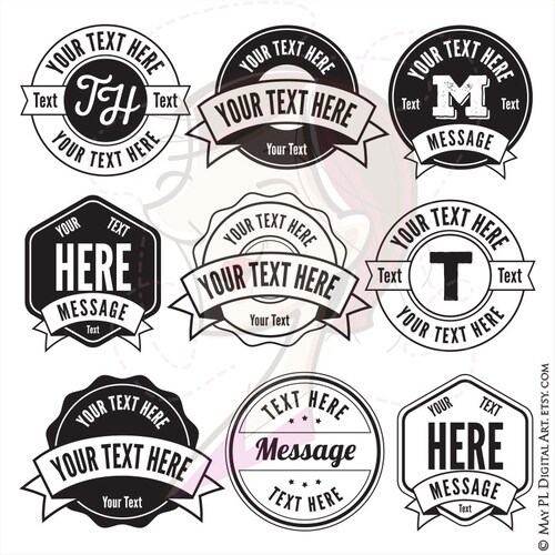 Badge Frames Download - Round and Hexagon Clipart with Banners, to create that Modern Logo Design or Branding - FREE Commercial Use 10203