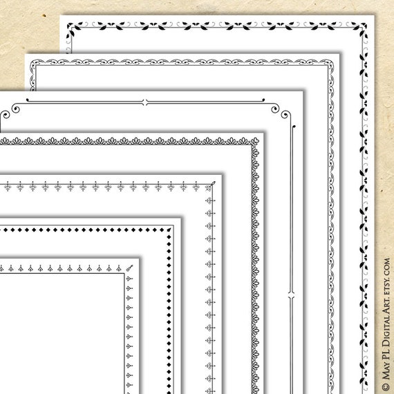 Printable Black Thin Line Page Border