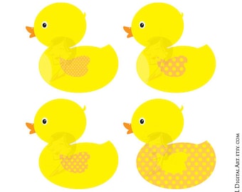 Yellow Duck Baby Clipart - perfect to make Cute Ducky Baby Shower Invitations, Duckies Favors, Signs, Banners - FREE Commercial Use 10062