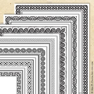 Celtic Knots 8x11 Borders PNG, Certificate Frames, VECTOR Page Clip Art - create Decorative Diplomas, Awards - Digital Download 10799