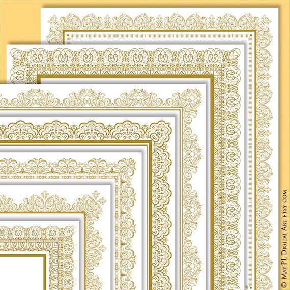 page border gold certificate frame clipart create your own etsy