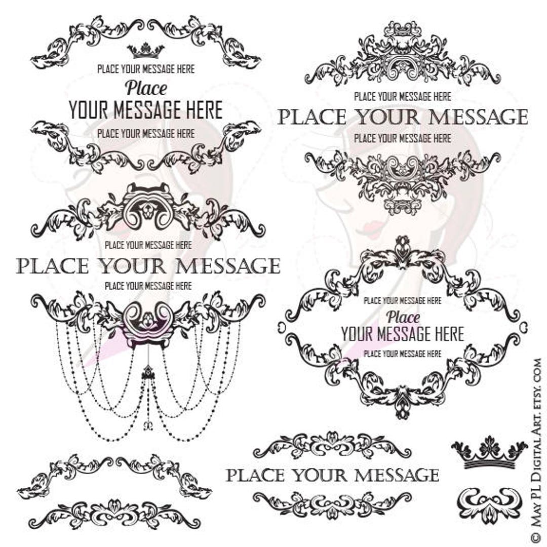 Clip Art de marcos victorianos: diseños clásicos ideales para invitaciones  de boda, tarjetas de presentación y más. Uso comercial GRATUITO 10252 - ..., image size:1080x1080