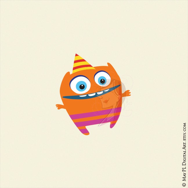 Cute Monster Clipart Kids Birthday Party Digital Little - Etsy Australia