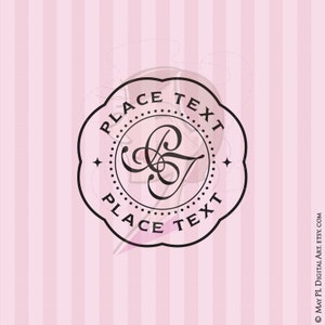 Monogram Badges Stamp Round Circle Retro Frames Commercial Use Page Decoration Business Clip Art Vector Png Images Digital Download 10737 image 3