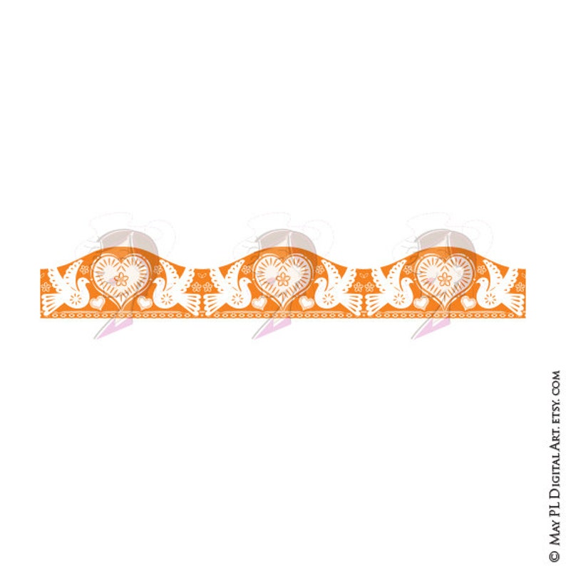 Orange Border Flower Spanish Clipart Floral VECTOR Cinco De Mayo Papel