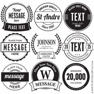 Retro okrągłe logo Clip Art, Ramki na banery z emblematem - Czarny Premium Insignia Circle Vector Symbol, Przezroczysty Vintage Design 10966