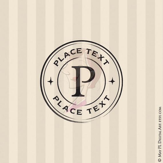 Monogram Badges Stamp Round Circle Retro Frames Commercial Use Etsy