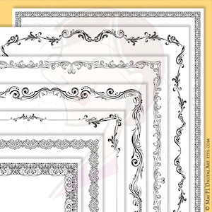 Dekorative Ränder PNG Clipart 8 x 11 Nostalgie Vintage Designs - Blatt Blumenrahmen Auszeichnungen Diplom Zertifikat Rahmen VECTOR 10214