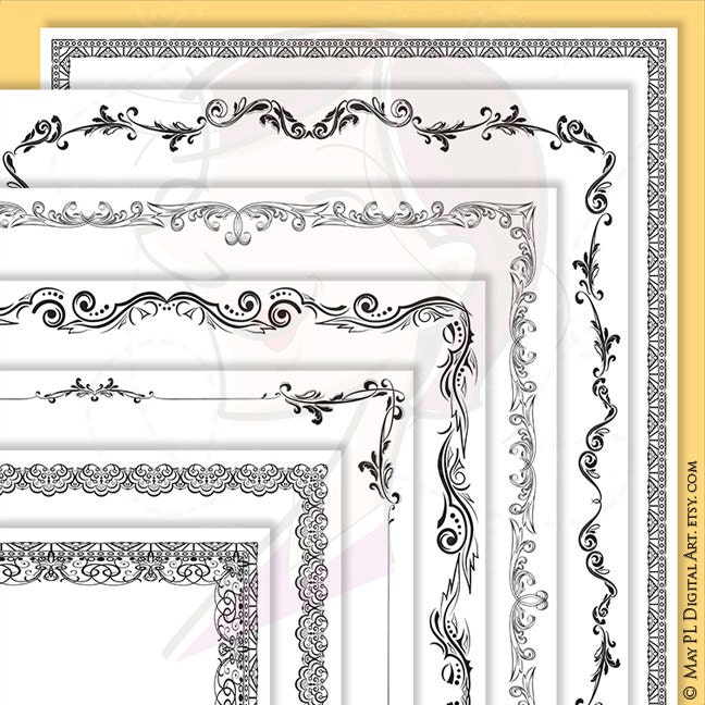 Decorative Borders PNG Clipart 8 X 11 Nostalgia Vintage Designs