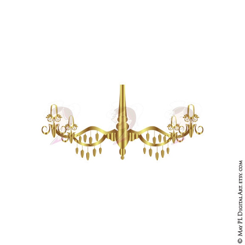 Gold Digital Frames Chandelier Candelabrum Ornate Antique VECTOR Frame Decorative Elegant Classic DIY Wedding Png File Clipart Set 10394 image 5