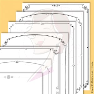 Page Borders Digital Clip Art - Einfaches Design perfekt als 8x11 Zertifikat oder Auszeichnung für Schule, Büro, Business - FREE Commercial Use 10721