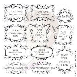 Retro Floral Border Frames Formal Flourish Page Decoration Antique Vintage Classic Decorative Ornamental Bauble Illustration Clip Art 10011