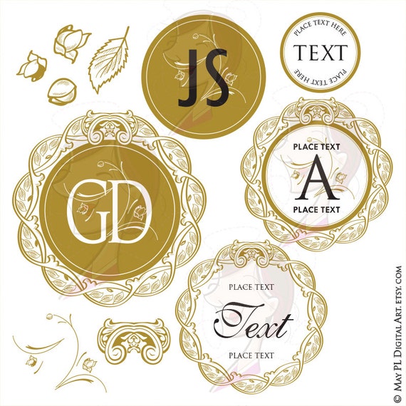 vine monogram frame png