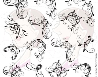 Borde floral de esquinas - Esquinas decorativas para marcos digitales para diseñar tarjetas, artículos de boda y más, por May PL Digital Art 10257