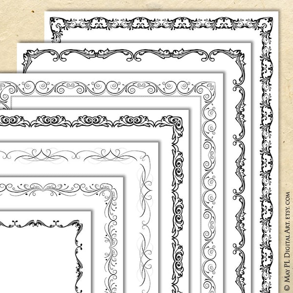 8x11 Border Paper Etsy