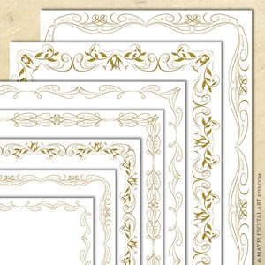 Gold Bordüre Clipart - Designs für Dokumente, Diplome und Einladungen 11053