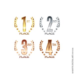 Laurel Wreath Shield Clipart, Medals Trophy Achievement Graphics - Gold