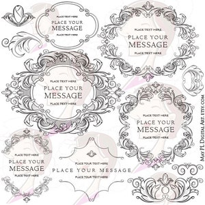 Kranz Logo Design Clipart mit Akanthus Schnörkelrahmen - hervorragend für Business und Hochzeit, Monogramm, Scrapbook - Kommerzielle Nutzung 10305
