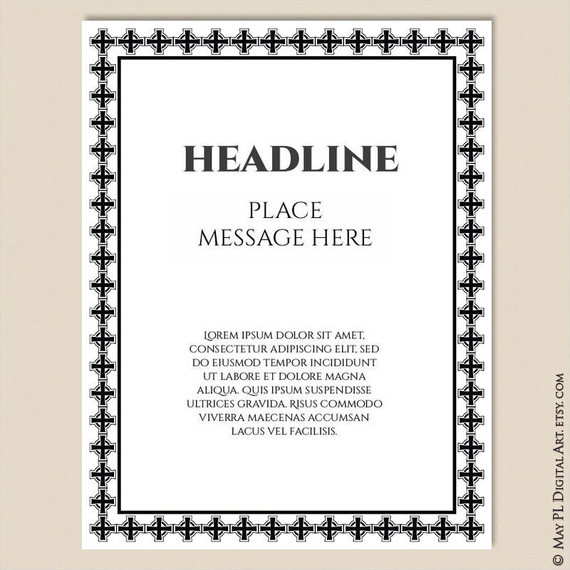 Document Border Frames Celtic Symbols Gaelic Line Art Digital Clipart ...