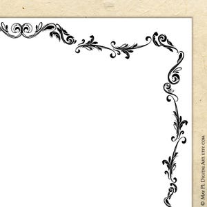 Page Border Certificate Frames Vintage Borders great as Award Diplomas Document Portrait Digital 8x11 Antique Heritage COMMERCIAL USE 10191 image 3