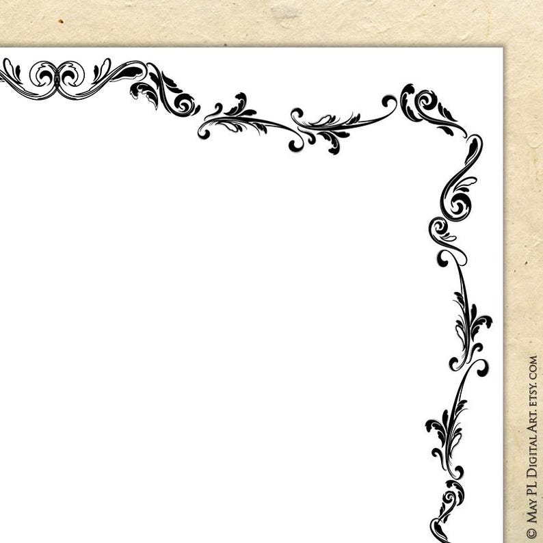 Page Border Certificate Frames Vintage Borders great as Award Diplomas Document Portrait Digital 8x11 Antique Heritage COMMERCIAL USE 10191 image 3