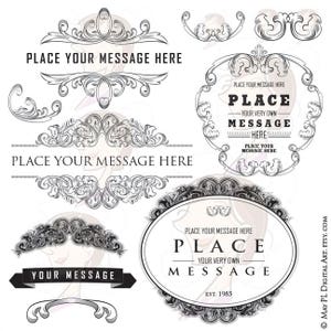 Baroque Frame Vector Clipart - Vintage Design featuring 10 Ornamental Frames and Decorative Wreaths - Free Commercial Use 10165