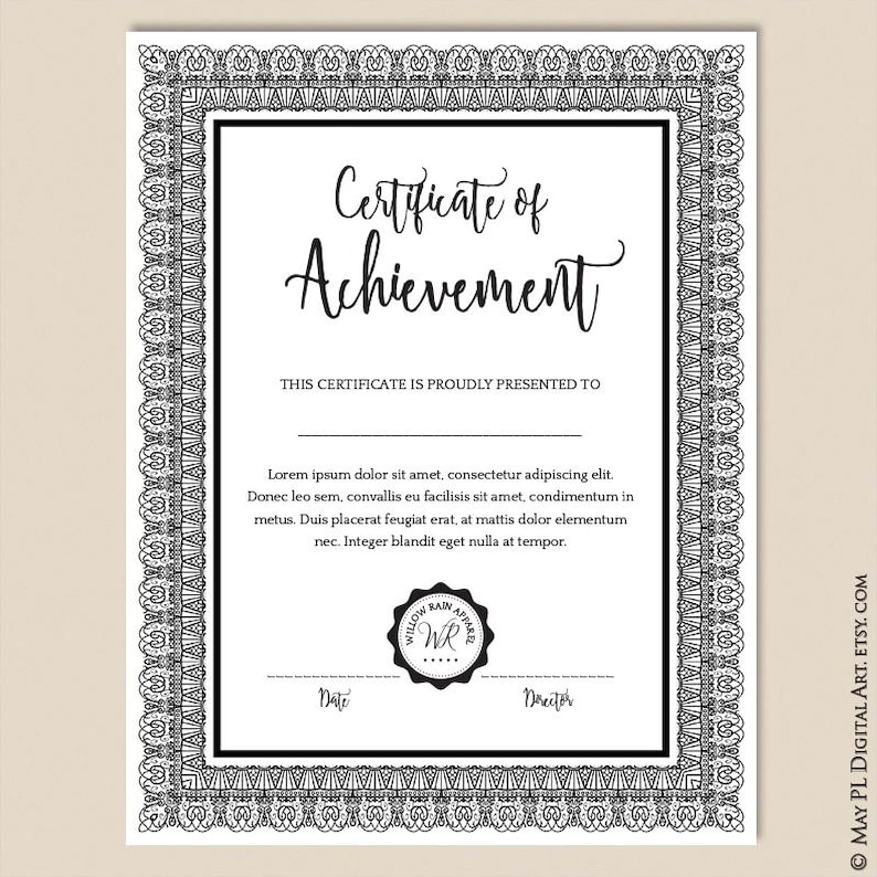 Certificate Border Frames A4 and 8x11 Clip Art Vintage Diplomas Award ...