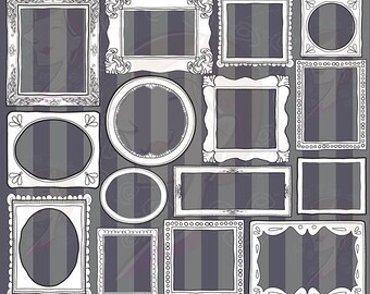 Whimsical Frame Download - Handdrawn Clip Art Digital Photo Frames with Whimsy Borders - FREE Commercial Use 10003