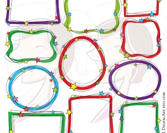 Doodle Frames Clipart, Borders PNG - Ręcznie rysowane obramowania świąteczne SVG idealne dla nauczycieli, rzemieślników, scrapbookingu - BEZPŁATNE użycie komercyjne 10271
