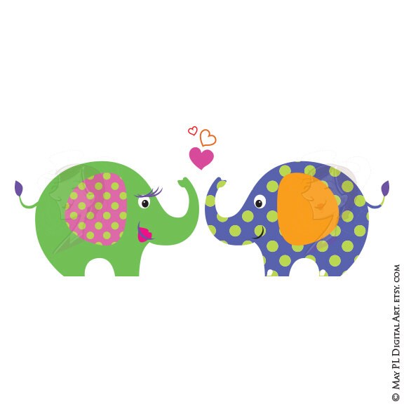 Elephant Clip Art Elephant Theme Digital Animals Clipart Cute - Etsy