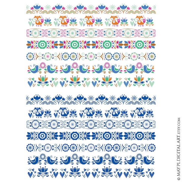 Skandinavische Blumen Bordüren - Design Elemente digitale Clipart, gedeihen wirbelt Ornamente, Blumen Vektor Png Instant Download 10923