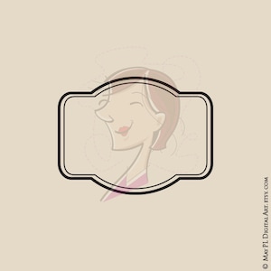May include: A cartoon illustration of a woman with brown hair and a pink shirt inside a black frame.