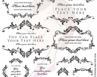 Imágenes prediseñadas elegantes, diseños PNG, adornos digitales: hermosos marcos florales victorianos ideales para decoraciones de boda, invitaciones y logotipos DIY 10680
