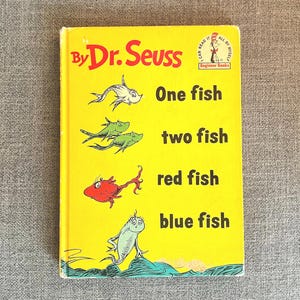 Dr. Seuss 1960 'One Fish Two Fish Red Fish Blue Fish' Vintage Hardcover 1st Edition