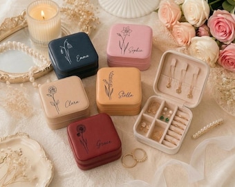 Custom Name Jewelry Storage Box for Travel Lovers, Mini  Ring Organizer Case, Lightweight Accessory Holder for Vacation Hotel Camping