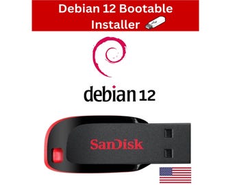 Debian 12 Bookworm Live Bootable USB | Stable Linux OS | UEFI Legacy 64GB