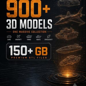 900+ 3D druckbare STL Dateien - Deutscher Luxus, italienischer Supersportwagen, amerikanischer Muskel, Militärpanzer & Sci-Fi Modelle - Mega Bundle