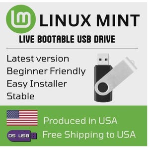 Unidad flash USB de arranque Linux Mint 22 LTS de 64 bits