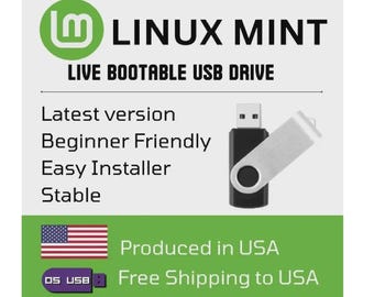 Linux Mint 22 LTS 64 Bit Bootable USB Flash Drive