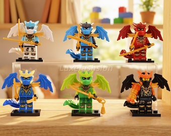 MOC 6 Drachen Ninjas: LLoyd, Jay, Zane, Cole, Kai, Nya, Lego Kompatibel, Kindertagsgeschenk