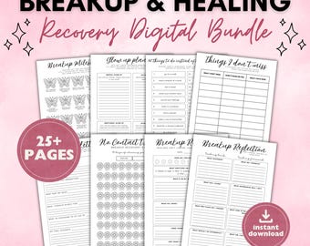 Traumhaftes Trauma-Bundle | No Kontakt Tracker, Heilung Journal, Selbstliebe Arbeitsblätter & Wortsuchlauf | Herzschmerz-Recovery PDF