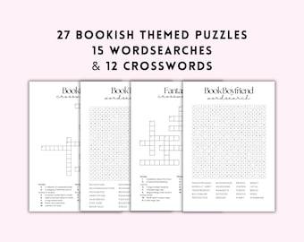Bücherwurm Puzzle Bundle | Buch Themed Wordsearches Kreuzworträtsel | Druckbare Buchliebhaber Aktivitäten | Buchklub-Spiele