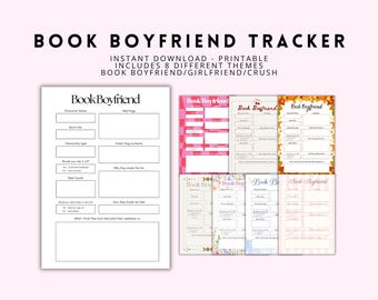 Book Boyfriend Printable Bundle | Book Crush Tracker | Book Girlfriend Journal Page | GoodNotes Reading Insert | Instant Download PDF