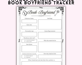 Vintage Romanze Charakter Tracker | Buch Boyfriend, Girlfriend, Crush Journal (Digitaler Download)