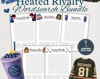 erhitzte Rivalität Wortsuch-Bundle | Romantik Puzzlebuch | Shane & Ilya inspiriert druckbare | Liebesspiele Hockey