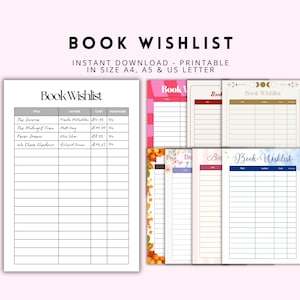 Book Wishlist - Etsy